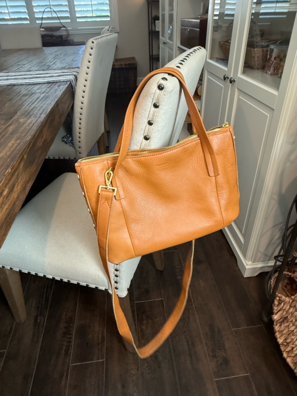 Hammitt Cognac Pebbled Leather Shoulder Bag - Picture 5 of 5